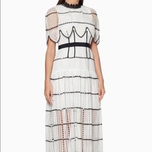 Self-Portrait crochet scalloped midi dress